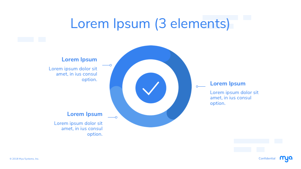 Features slide template for 3 elements