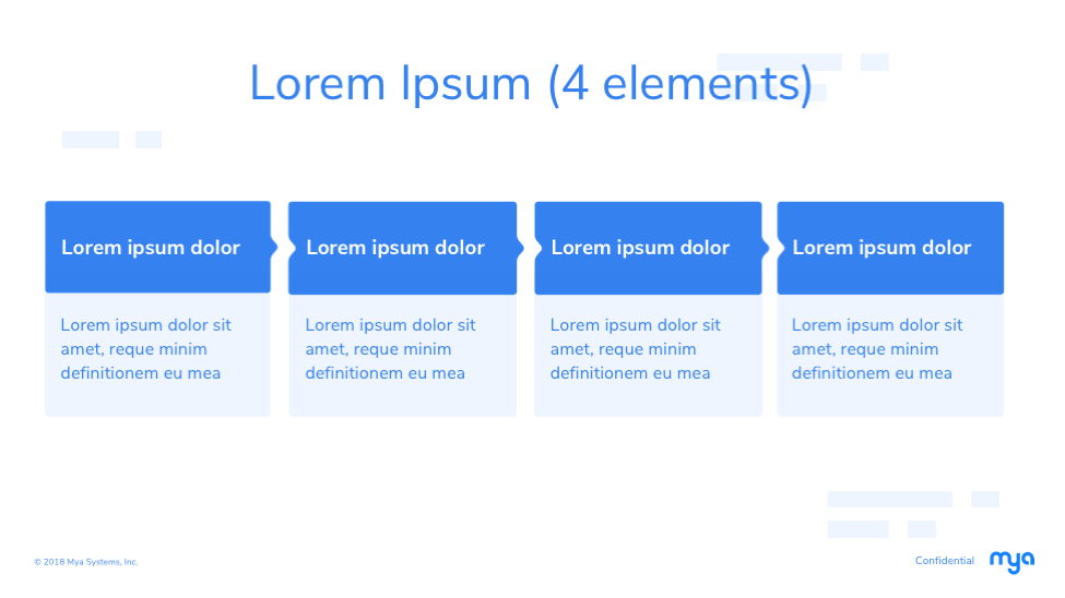 Process slide template for 4 elements