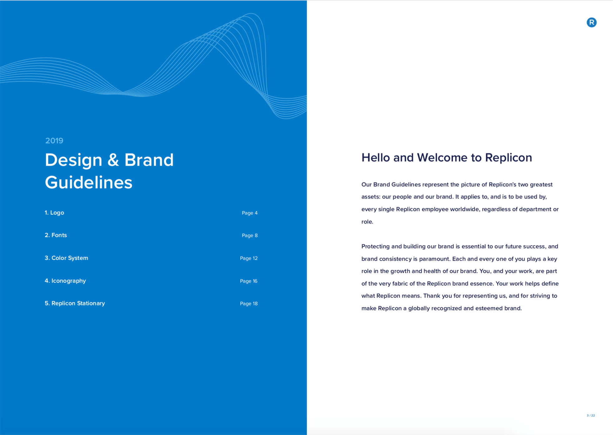 22-page 2019 Design & Brand Style Guide for Replicon