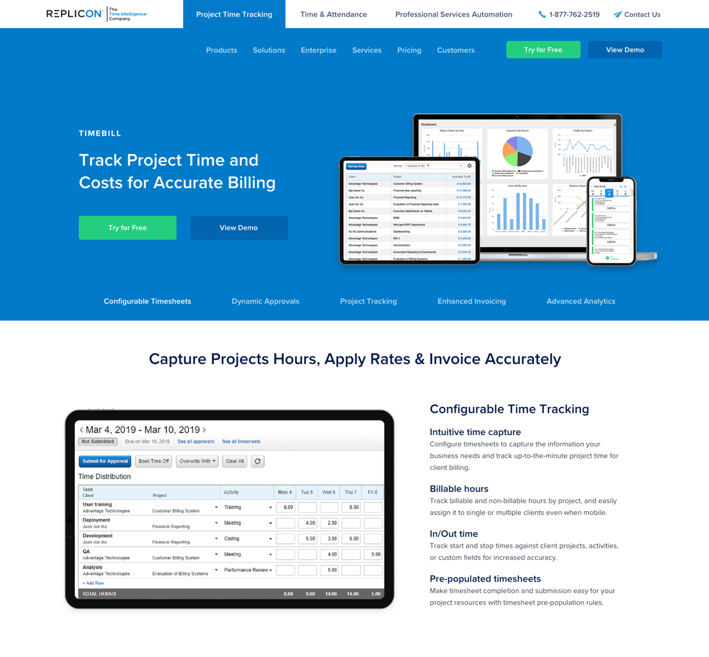 Example of a product page hero section with tab links to enable quick navigation throughout the page