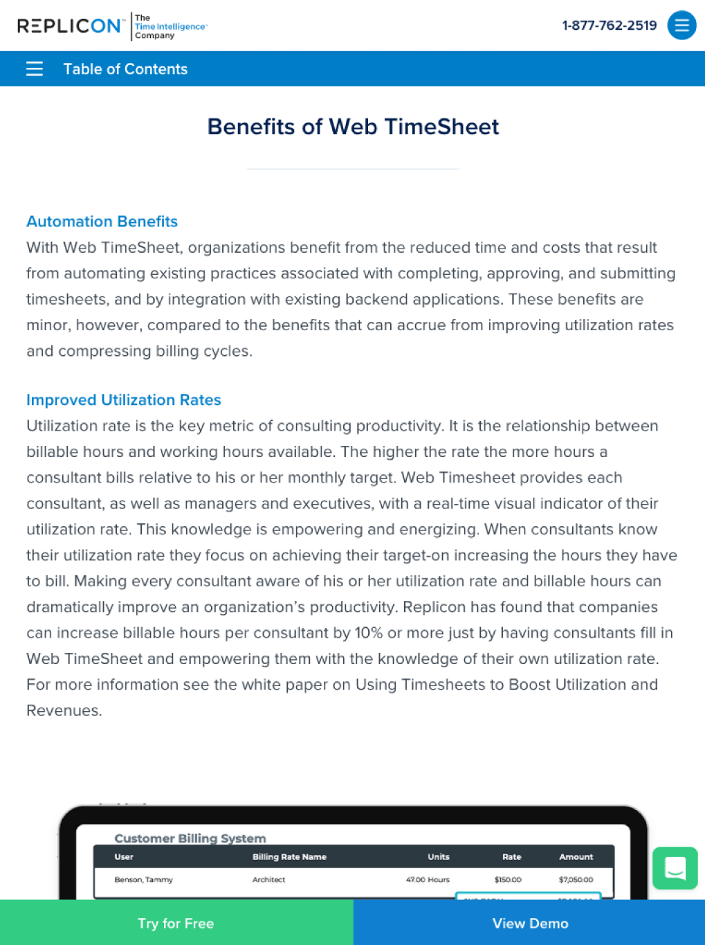 Tablet View - Resource webpage body